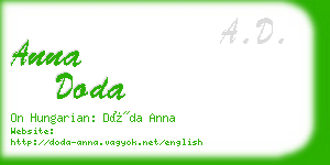 anna doda business card